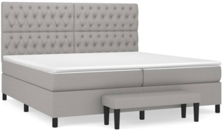 vidaXL Boxspringbett mit Matratze Hellgrau 200x200 cm Stoff, Härtegrad: H2 [3136861]