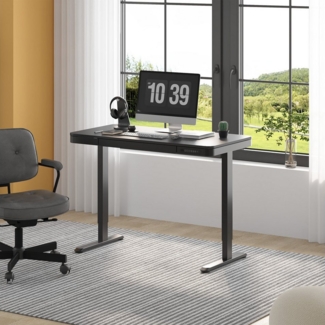 SANODESK Schreibtisch Höhenverstellbarer Schreibtisch mit Schublade – 120x60 cm, 4 Speicherhöhen, USB & Typ-C Anschluss, leise & ergonomisch