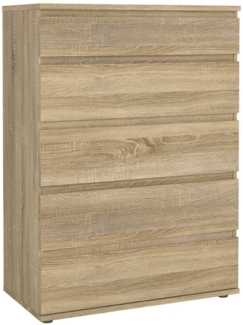 Dmora Kommode Arriba, Mehrzweckkommode, Schlafzimmerkommode, Schrank mit Schubladen, 77x40 h107 cm, Eiche