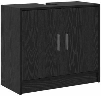 vidaXL Badezimmerschrank mit Tür Schwarz Eichen-Optik 63 x 29 x 55 cm 869208