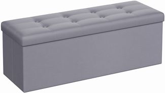 Valora POUF Aufbewahrungshocker, hellgrau, MDF, für Schlafzimmer