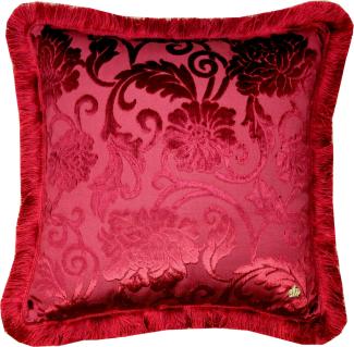 Luxus Kissen Pompöös by Casa Padrino von Harald Glööckler Elegance Collection Barock Muster Bordeaux Rot 50 x 50 cm - Luxuskissen