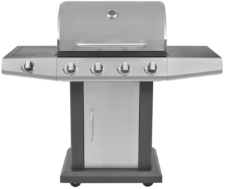 vidaXL Gasgrill 4+1 Flammen Schwarz und Silbern 43046