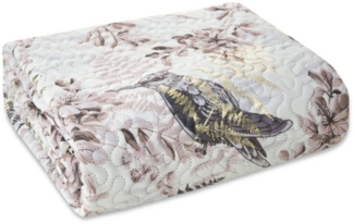 Design91 Tagesdecke Tropical, Palmen Muster Grüne Blätter Papagei Dschungel Motiv