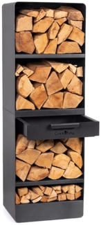 CookKing Stahl Kaminholzregal Vento | Schwarz |