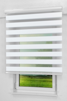 Lysel - Qualitätsdoppelrollo abdunkelnd weißgrau, (B x H) 50cm x 175cm in weiß/weißgrau