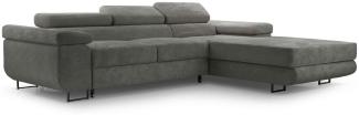 Furnix Ecksofa NILLONA L-Sofa Polsterecke mit Schlaffunktion Bettkasten, elegant, topaktueller Cord-Polsterstoff, Maße 280x90x203 cm, Metallfüße