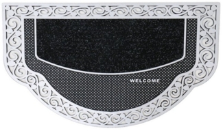 Vimoda Fußmatte Eingangstürmatte, Außen & Innen Gummi Schmutzfänger für Haustür, Halbrund, Höhe: 12 mm, Fußabtreter Gummimatte wasserdicht Vinylteppich PVC, Terrasse Balkon