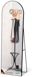 Floordirekt Ganzkörperspiegel Madison mit Bruchsicherem Glas, Freistehend oder Wandmontage (mit Aluminiumrahmen), Anti-Glassplitter-Sicherheitsfolie, mit Standfuß & Bogen, ohne Montage