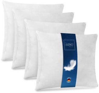 LILENO HOME Federkissen geeignet für Allergiker in verschiedenen Größen - Made in Germany, Füllung: 100% Federn, Rückenschläfer, Seitenschläfer, Bauchschläfer, Set, 4er Set, 40x40 cm