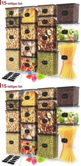 Simloveve Vorratsdose 30er Set Vorratsdosen mit Deckel - Aufbewahrungsbox Küche, Polyprophylen (PP), (30-tlg)