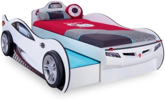 Möbel-Zeit Autobett für 2 Kinder Coupe mit Bettkasten / Ausziehbett