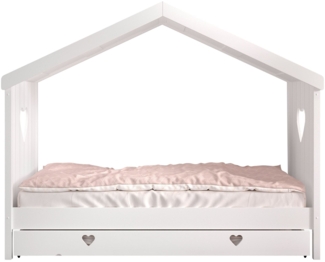 Hausbett Kamila 3 213x99x172 Kinderbett Einzelbett Massivholz+MDF Weiß