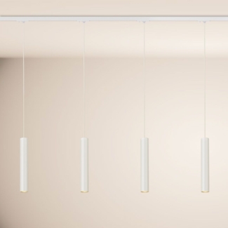 s.luce Crutch Hängelampe 1-Phasen-Schiene 200cm Endeinspeiser Weiß