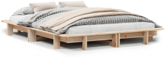 vidaXL Massivholzbett ohne Matratze 120x190 cm Kiefernholz 850677
