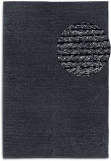 Villeroy & Boch 'Francois' Wollteppich, Höhe: 7 mm, handgewebt, weiche Wolle, Anthrazit, 80 x 150 cm (Rechteckig)