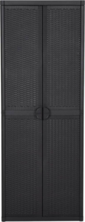 vidaXL Gartenschrank Schwarz 65x45x172 cm PP Rattan 151238