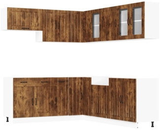 vidaXL 11-tlg. Küchenschrank-Set Lucca Räuchereiche Holzwerkstoff 3314926
