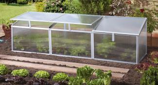 Vitavia Frühbeet Gaia 3X HKP 4mm 3 Dachfenster BxTxH 53x180x51cm Alu eloxiert