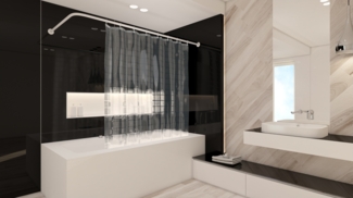 Peva Duschvohang 3D Optik Transparent Quadro 180x180 cm inkl. Duschvorhangringe