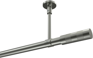 Gardinenstangen-Set Sonette Mavell 260 cm (geteilt in 2 x 130 cm), 1-läufig, 20 mm Ø Edelstahl-Optik