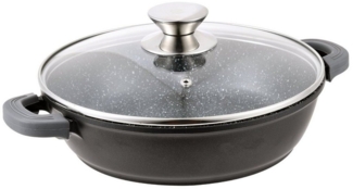 36 cm Bräter Bratpfanne Servierpfanne Schmorpfanne Induktion Glasdeckel Kasserolle