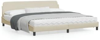 vidaXL Bettgestell "Dover" Creme 200x200 cm Stoff 373250