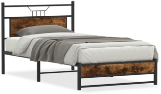 vidaXL Bettgestell ohne Matratze Räuchereiche 100x190 cm Holzwerkstoff 4106902