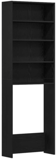 vidaXL Waschmaschinenschrank Schwarz Eiche 64x24x190 cm Holzwerkstoff 862668