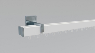 indeko Gardinenstange Bern, 2-läufig, Wunschmaßlänge, verschraubt, Aluminium, Innenlauf Komplett-Set inkl. Gleitern und Montagematerial