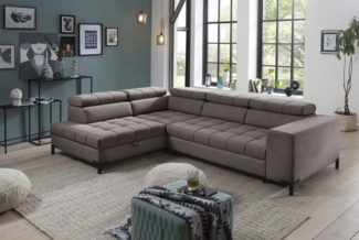 exxpo - sofa fashion Ecksofa Bocco, hochwertige Verarbeitung, toller Sitzkomfort, bequem, L-Form, wahlweise mit Bettfunktion u. Bettkasten, inkl. Kopfteilverstellung