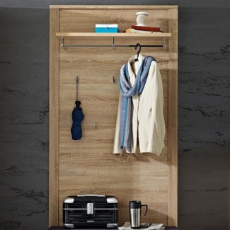 Lomadox Garderobenpaneel GOCH-36, Eiche hell, Holz, hellbraun, beige B/H/T 90x196x27cm