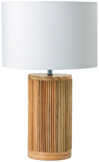 riess-ambiente Tischleuchte GATSBY 50cm natur weiß · maritime Tischleuchte mit Lampenfuß aus Holz, Ein-/Ausschalter, ohne Leuchtmittel, mit Lampenschirm aus Flachgewebe · handmade · natürlicher Look