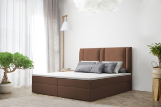 Boxspringbett Schlafzimmerbett CANDELA 180x200cm in Kunstleder Braun