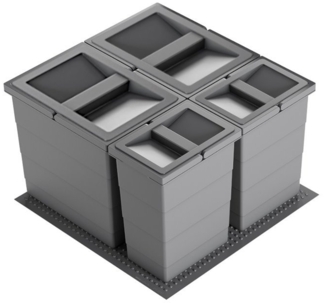 Hailo Abfallsammler 3301644 Allegro 295 Einsatz 2x 8+ 2x18 L Dunkelgrau