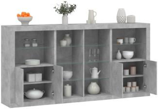 vidaXL Sideboard mit LED-Leuchten Betongrau 202x37x100 cm 3209187
