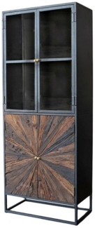 baario Vitrine Vitrine MERID Altholz Metall Altholz recycelt Stern Design Sonne Handarbeit