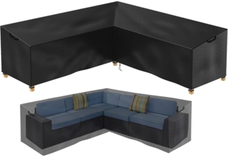 Nomio Gartenmöbel Abdeckung L-Form Lounge Wasserdicht Rattan Sofa Schutzhülle