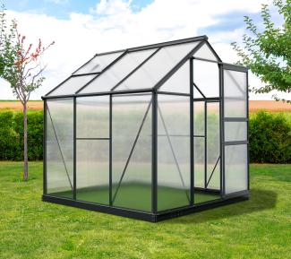 Westmann Aluminium Gewächshaus Flora 66 | Anthrazit | 192x192x202 cm