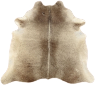 KUHFELL online & NOMAD Fellteppich Kuhfell Rinderfell Teppich grau Braun 210x180 cm Fellteppich