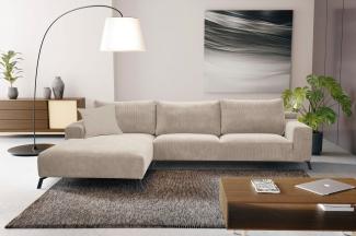 WERK2 Ecksofa Faro L-Form, XXL Design Ecksofa mit hohem Komfort in trendigem Cord & Samtvelours