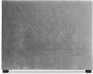 Menzzo Diam Kopfteil Bett 140cm mit Samtbezug Silber