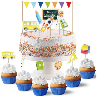 PAPIERDRACHEN Tortenstecker Kuchenstecker zur Einschulung - in verschiedenen Designs, Einschulung - Erste Klasse - Einschulungsparty