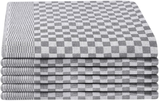BRB HOME Geschirrtuch Geschirrtücher 100% Baumwolle Trockentuch Küchentücher (6 Stück), (6), 50x70 cm, Grau, Karomuster, Dekorativ, 240 g/m²