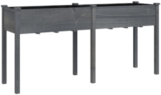 vidaXL Pflanzkübel mit Einsatz Grau 161x45x76 cm Massivholz Tanne 364238