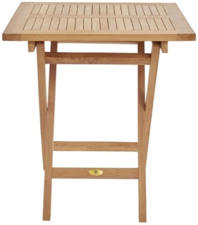 Outdoor Klapptisch RIVA, Braun, Teakholz massiv, Klappbar, (1-St), B 70 x H 75 x T 70 cm