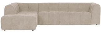 Ecksofa Grid aus Chenille-Gewebe Links, Beige