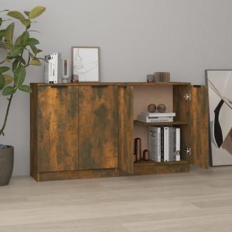 Sideboards 2 Stk. Räuchereiche 60 x 30 x 70 cm Holzwerkstoff [3115777]