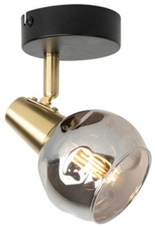 Qazqa Deckenleuchte Vidro, ohne Leuchtmittel, E14, Gold/Messing, Art Deco, Glas, 1-flammig