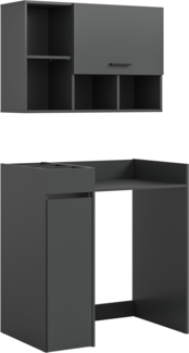 Waschmaschienenumbau Set (B/H/T: 95x195x60 cm) in anthrazit Nachbildung